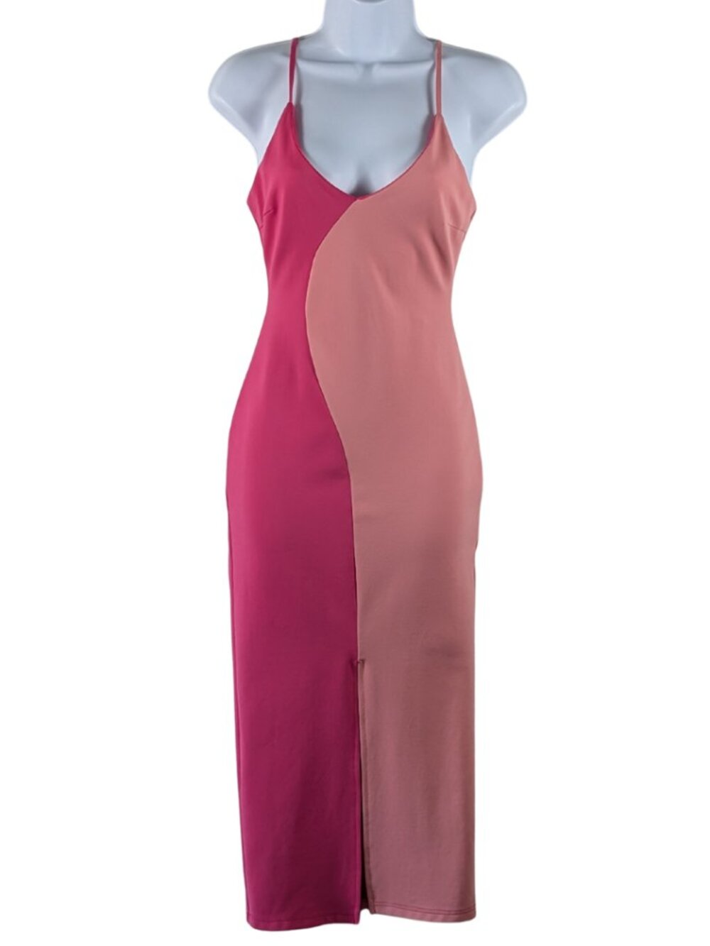 Petal & Pup Camela Pink Colorblock Bodycon Midi Dress US 2 XS